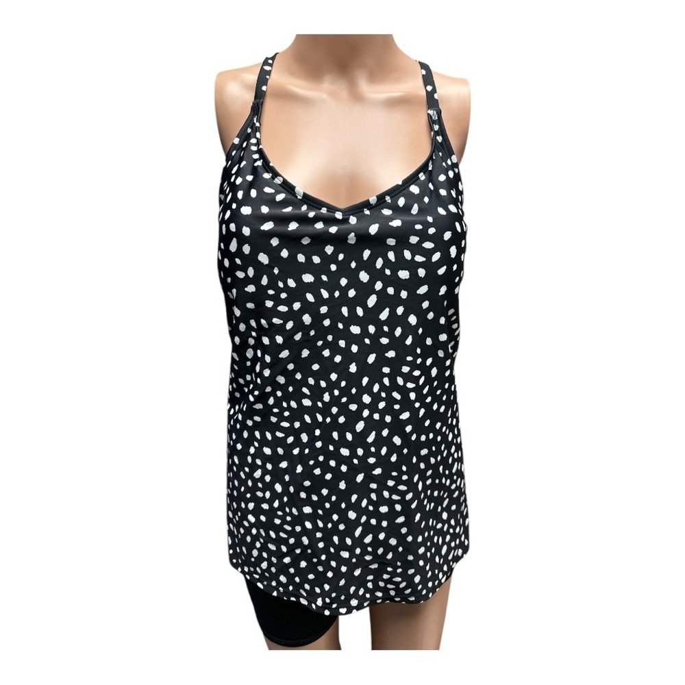Island Escape NWT Black and White Patterned Swim Top